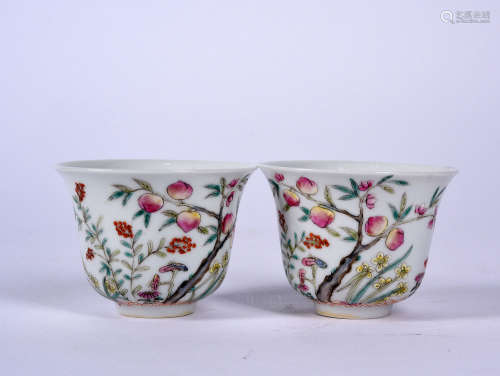 A PAIR OF OF FAMILLE ROSE CUPS, 19TH CENTURY