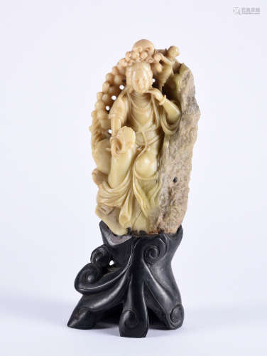 A CARVED SHOUSHAN CARVING, REPUBLIC PERIOD