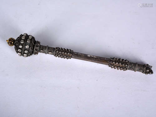 A RARE SILVER SCEPTER, 18TH CENTURY