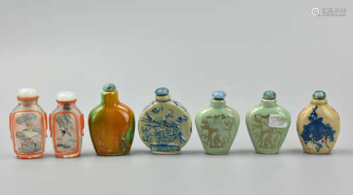 (7) Seven Chinese Snuff Bottles,19-20th C.