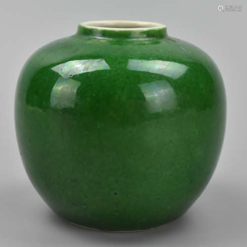 Chinese Green Glazed Jar,19th C.