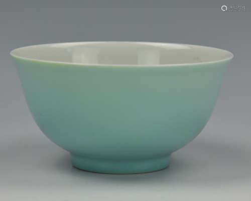 Chinese Green Glazed Bowl w/ Qianlong Mark