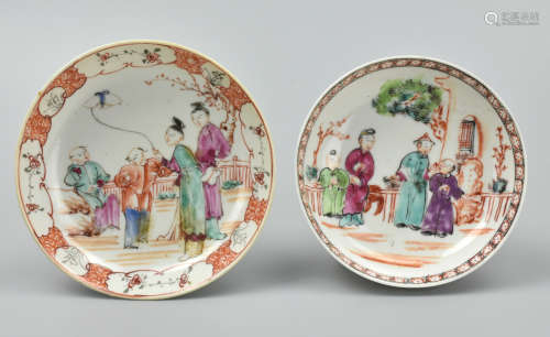 (2) Two Chinese Canton Glazed Saucers,18th C.