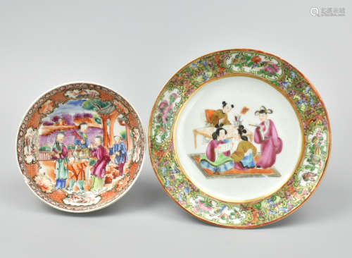 (2)Chinese Canton Glazed Dishes,18-19th C.