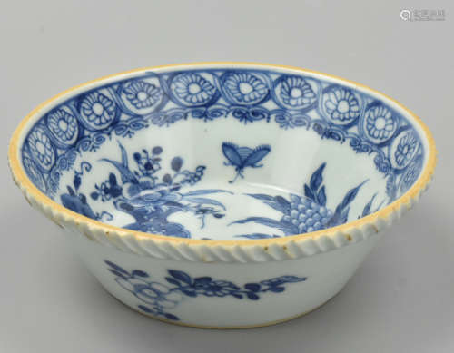 Chinese Export Blue & White, Berry Bowl, 19th C.