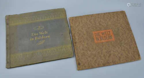 (2) Two Antique German Cigarette Card Albums