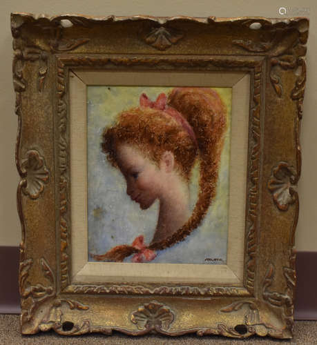 Oil Painting of Girl, Francis Luis Mora(1874-1940)