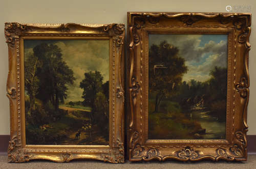 A Pair of Early 20th C. Oil Paintings w/ Frames