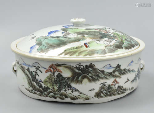 Chinese Famille Rose Soup Tureen w/ Cover, ROC P.