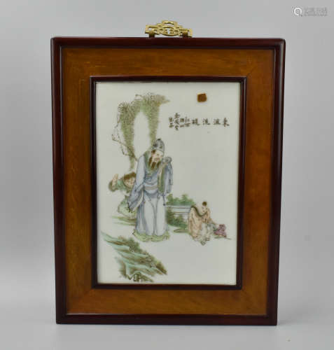 Chinese Framed Porcelain Plaque,ROC Period