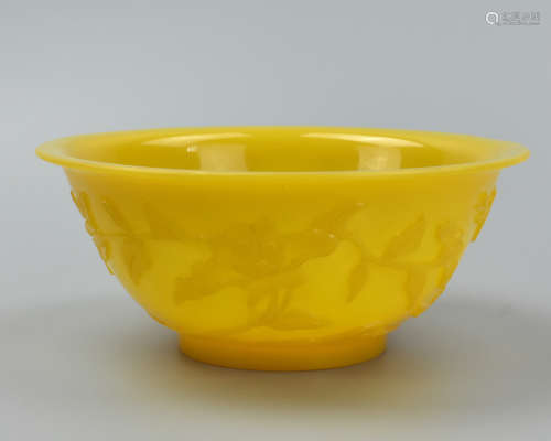 Chinese Carved Yellow Glass 