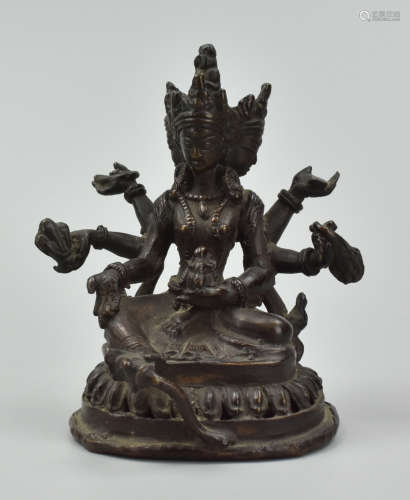 Small Chinese Seated Bronze Buddha,Qing Dynasty