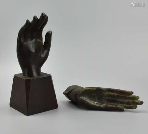 Pair of Chinese Bronze Buddha Hands