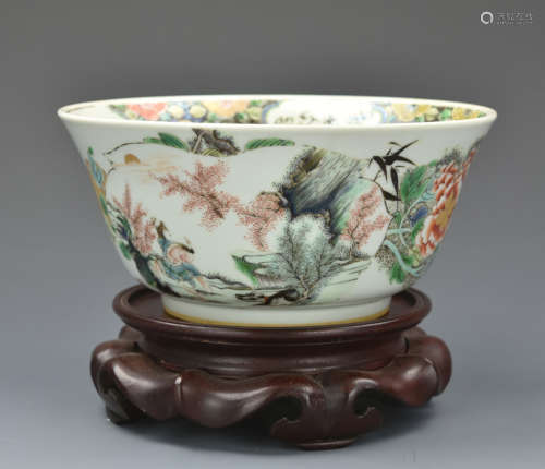 Chinese Famille Verte Bowl w/ KANGXI Mark