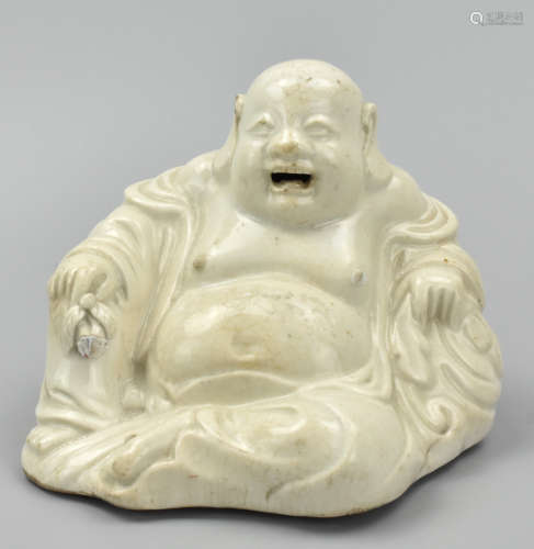 Chinese Dehua Glazed Figure of Budda, 18th C.