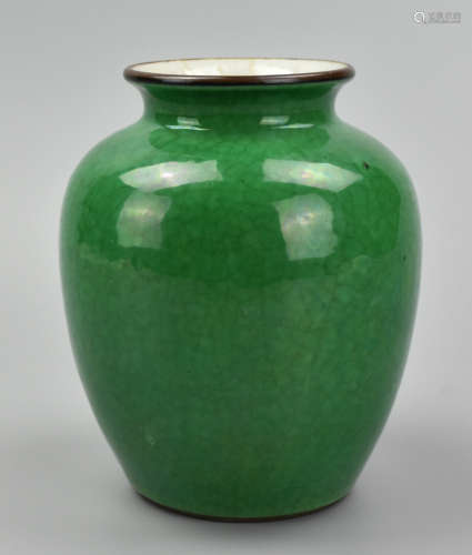 Chinese Ge Type Green Glazed Jar, 18-19th C.