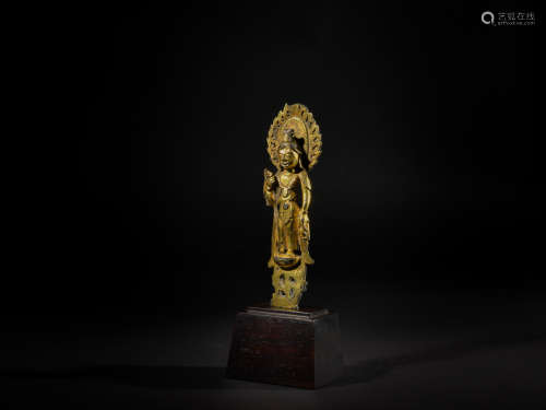 唐代（618年—907年）  铜鎏金供养菩萨立像