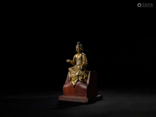 唐代 铜鎏金释迦牟尼佛造像