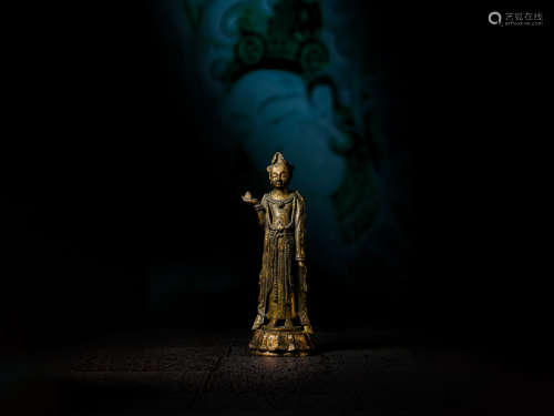 北齐-隋代 铜鎏金观音造像