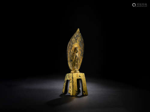 北齐 武平元年（公元570年） 铜鎏金观音造像