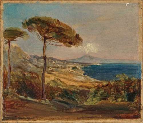 Carl Blechen, 1798 Cottbus - 1840 BerlinThe Bay of Naples from Posillipo Oil on paper, mounted on