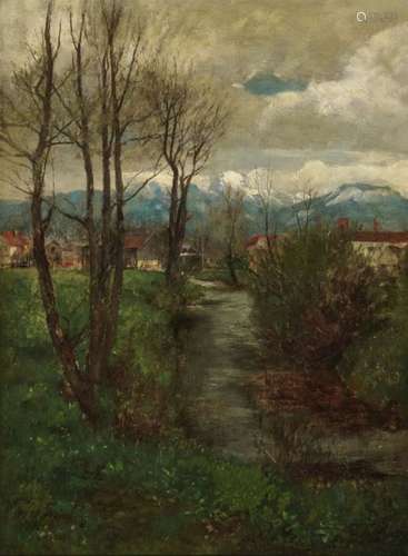 Johann Sperl, 1840 Buch near Fürth - 1914 Bad AiblingThe Jenbach near Bad Feilnbach with a View of