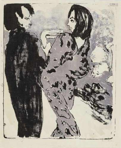 Emil Nolde, 1867 Nolde/Kreis Tondern - 1956 SeebüllYoung Couple. 1913 Signed lower right.