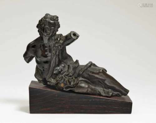 A River GodSouth German (Augsburg?), 17th Century Bronze, brown patina. Losses. Mounted on a