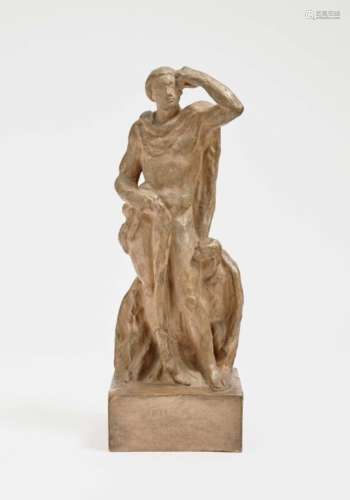 Jan Stursa'Dies Terracotta. Inscribed Stursa (incised signature). Height (with plinth) 29.5 cm.Home,