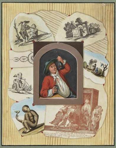 Johann Gottlob WinterschmidtWoman in the Kitchen - Man with Wine Bottle Each inscribed lower