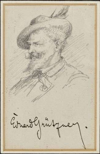 Eduard von GrütznerHuntsman Signed at the lower margin. Collection stamp ''Sammlung H.K.M.'' lower