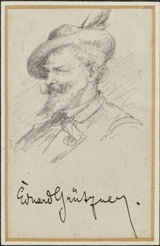 Eduard von GrütznerHuntsman Signed at the lower margin. Collection stamp ''Sammlung H.K.M.'' lower