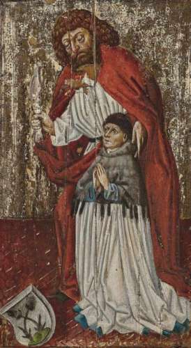 South German School 2nd half of the 15th CenturySaint (Saint Bartholomew?) with Donor Kneeling