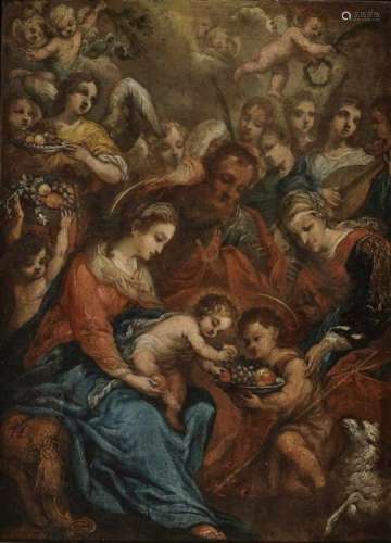 South German (?) 17th CenturyThe Holy Family with Saint Elizabeth and the Infant St. John the
