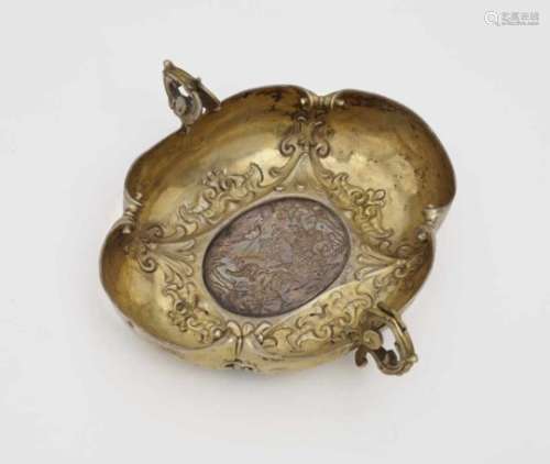 A Fruit BowlAugsburg, 1630 - 1632, Johann Baptist I Weinhold Silver, partly gold-plated. Embedded
