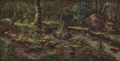 Attributed to Paul WeberForest Floor Verso inscribed as well as various numbers. Oil study on