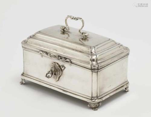 A Sugar BoxMitau, circa 1772- 1780, Johann Friedrich Manne Silver. Key included. Hallmarked (A.