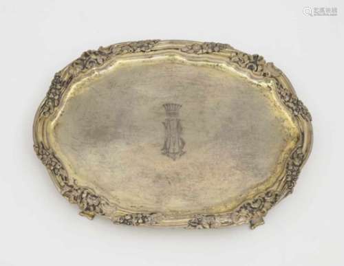 An Oval TrayMunich, 1777, Ignaz Franzowitz Silver, gold-plated. Engraved monogram M. B. with