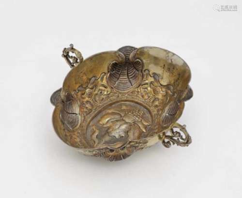 A Fruit BowlNuremberg, circa 1650- 1659, Thomas II Stöhr Silver, partly gold-plated. Hammered,