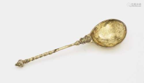 A SpoonDanzig, 17th Century, master N. D. (probably Nathaniel II Preßding) Silver, gold-plated. Bowl