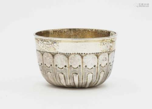 A Vodka CupRussia, 18th Century, master C. H. Silver, partly gilt. Hammered, chased and embossed