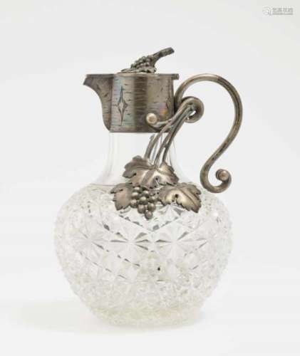 A Juice JugMoscow, circa 1880, Fedor A. Lorie Colourless, cut glass. Silver mount inside gold-