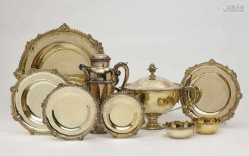 A 64-Piece Service of Table WearMexico (?), master S. G. Silver, gold-plated. Sterling hallmarks (