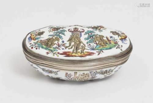A Snuff BoxBerlin or Meißen, 2nd third of the 18th century, probably workshop of Fromery 'Email de