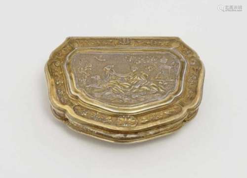 A Snuff BoxParis, circa 1783, master P. T. D. (?) Silver, gold-plated. Hammered, chased and embossed