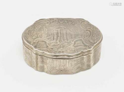 A Snuff BoxSchwäbisch Gmünd, mid-18th Century, probably Dominikus Schedel Hammered, chased and