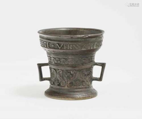 A MortarNetherlands (Deventer), dated 1590 Bronze (second cast?), dark brown patina. Inscribed ''