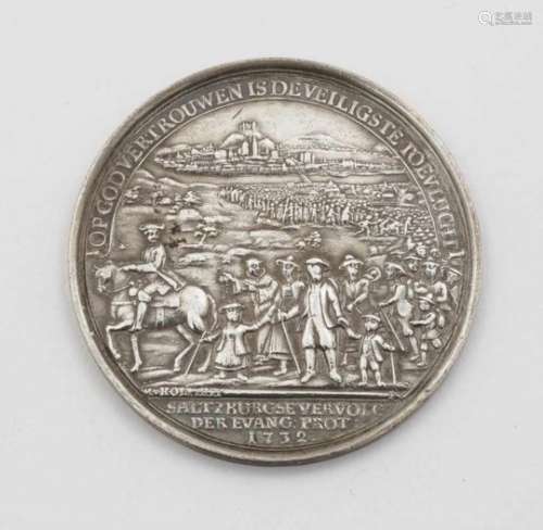 A MedalAmsterdam, 1732, Martin Holtzhey Silver. On the reverse, lettering from Matthew, chapter