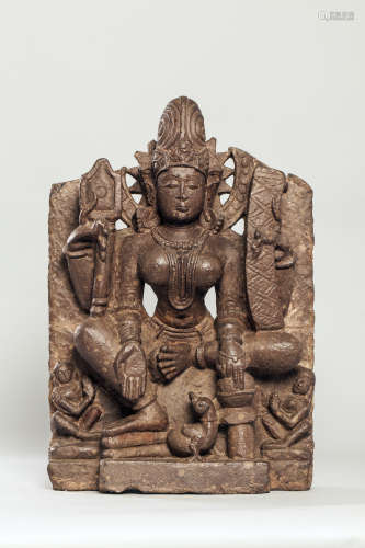 Stèle illustrant la déesse Sarasvatî