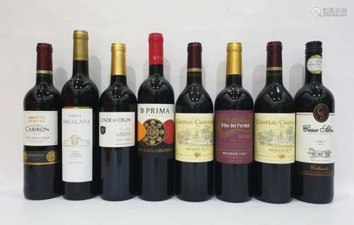 Eight bottles of mixed red wine to include Casa Silva Merlot 2014 and Conde De Cron Vino Tinto (8)